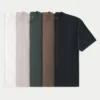 Boxy Heavyweight Cotton Crew T-Shirt 5-Pack