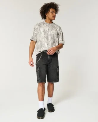 Boxy Heavyweight Crop Camo Crew T-Shirt