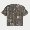 Boxy Heavyweight Crop Camo Crew T-Shirt