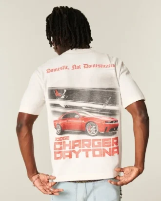 Boxy Heavyweight Dodge Charger Daytona Graphic Tee