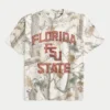 Boxy Heavyweight Florida State University Seminoles Graphic Camo Tee