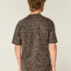 Boxy Heavyweight Leopard Print Cotton Crew T-Shirt