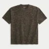 Boxy Heavyweight Leopard Print Cotton Crew T-Shirt