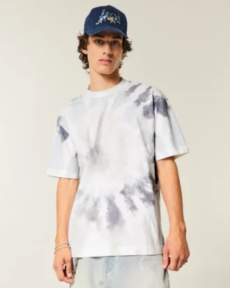 Boxy Heavyweight Tie-Dye Cotton Crew T-Shirt