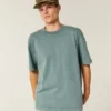 Boxy Heavyweight Washed Cotton Crew T-Shirt