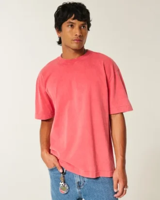 Boxy Heavyweight Washed Cotton Crew T-Shirt