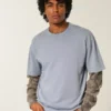 Boxy Heavyweight Washed Cotton Crew T-Shirt