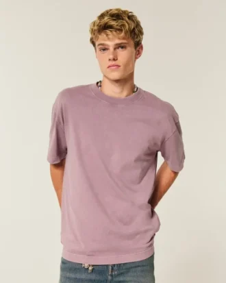 Boxy Heavyweight Washed Cotton Crew T-Shirt