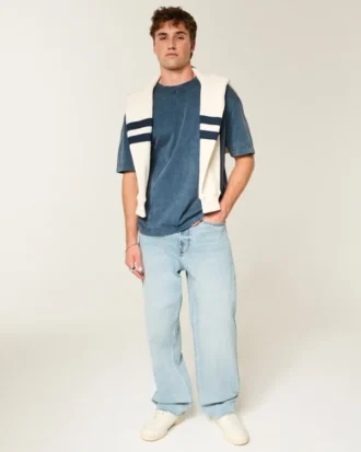 Boxy Heavyweight Washed Cotton Crew T-Shirt