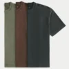 Boxy Heavyweight Washed Cotton Crew T-Shirt 3-Pack