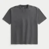 Boxy Heavyweight Washed Cotton Crew T-Shirt