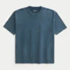 Boxy Heavyweight Washed Cotton Crew T-Shirt
