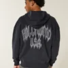 Boxy Hollywood Graphic Zip-Up Hoodie