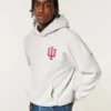 Boxy Indiana University Hoosiers Graphic Hoodie Boxy Indiana University Hoosiers Graphic Hoodie