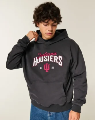 Boxy Indiana University Hoosiers Graphic Hoodie
