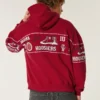 Boxy Indiana University Hoosiers Graphic Hoodie Boxy Indiana University Hoosiers Graphic Hoodie