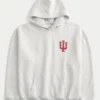 Boxy Indiana University Hoosiers Graphic Hoodie Boxy Indiana University Hoosiers Graphic Hoodie