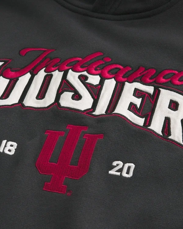 Boxy Indiana University Hoosiers Graphic Hoodie Boxy Indiana University Hoosiers Graphic Hoodie