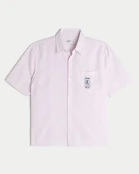 Boxy Linen-Blend Short-Sleeve Key West Graphic Shirt