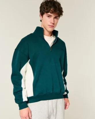 Boxy Logo Quarter-Zip Sweatshirt