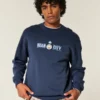 Boxy Manchester City FC Graphic Crew Sweatshirt