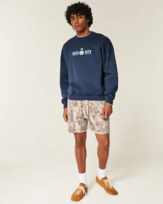 Boxy Manchester City FC Graphic Crew Sweatshirt