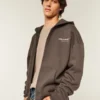 Boxy McLaren Graphic Zip-Up Hoodie