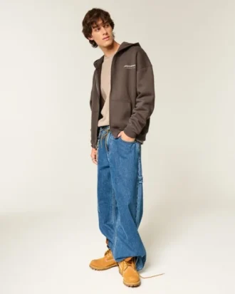 Boxy McLaren Graphic Zip-Up Hoodie