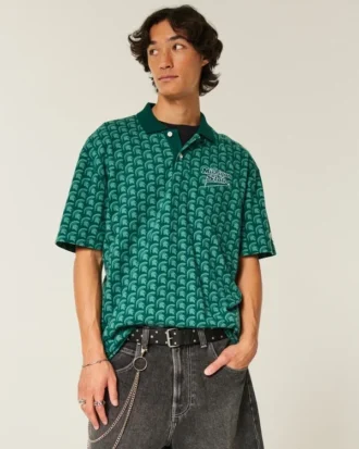 Boxy Michigan State University Spartans Graphic Polo