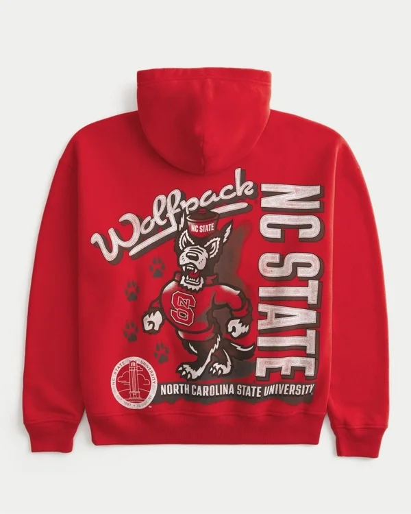 Boxy North Carolina State University Wolfpack Graphic Hoodie Boxy North Carolina State University Wolfpack Graphic Hoodie