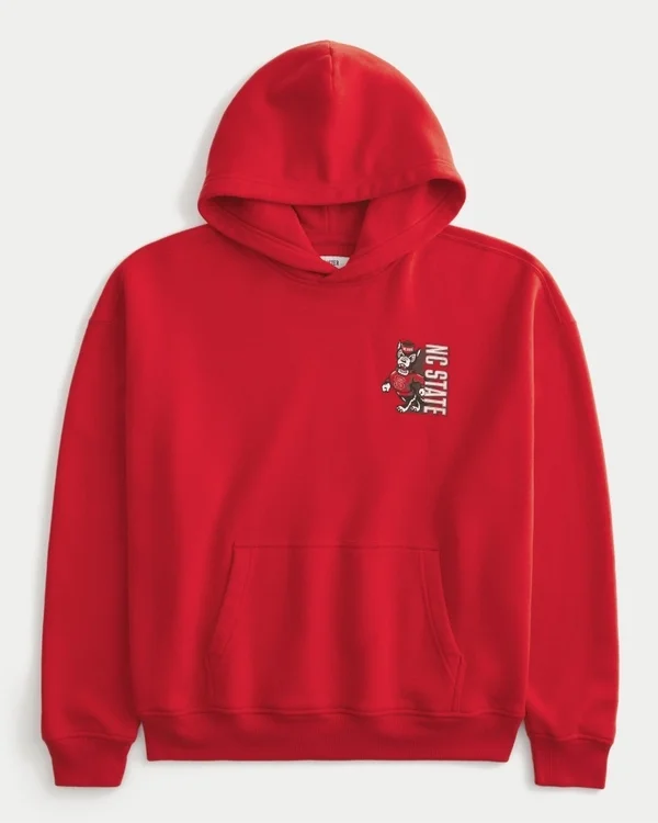 Boxy North Carolina State University Wolfpack Graphic Hoodie Boxy North Carolina State University Wolfpack Graphic Hoodie