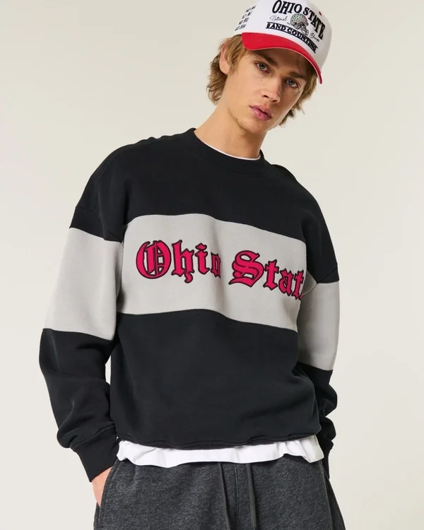 Boxy Ohio State Graphic Crew Sweatshirt Boxy Ohio State Graphic Crew Sweatshirt