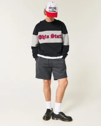 Boxy Ohio State Graphic Crew Sweatshirt