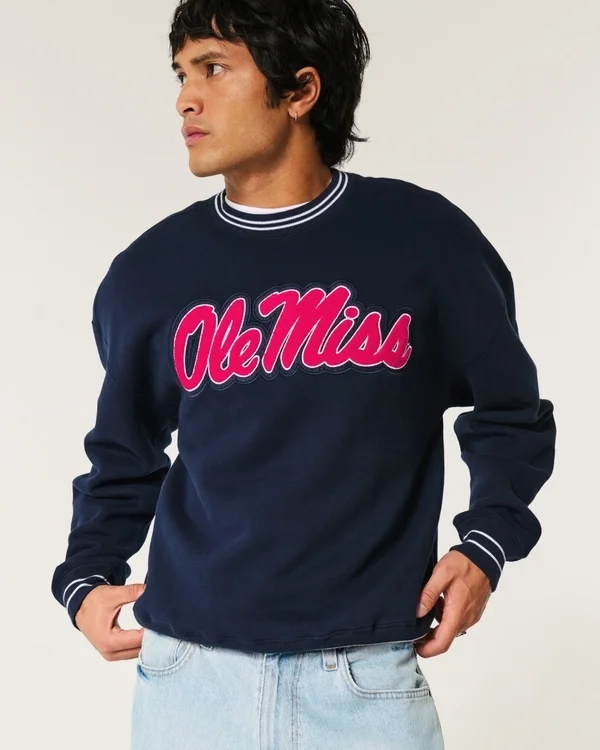 Boxy Ole Miss Graphic Crew Sweatshirt Boxy Ole Miss Graphic Crew Sweatshirt