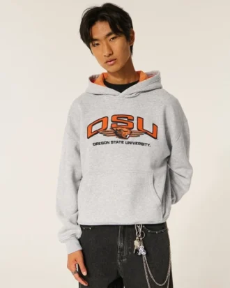 Boxy Oregon State University Beavers Graphic Hoodie