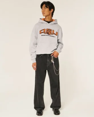 Boxy Oregon State University Beavers Graphic Hoodie