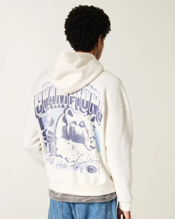 Boxy Penn State University Nittany Lions Graphic Hoodie Boxy Penn State University Nittany Lions Graphic Hoodie