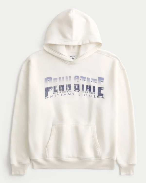 Boxy Penn State University Nittany Lions Graphic Hoodie Boxy Penn State University Nittany Lions Graphic Hoodie