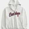 Boxy Providence Rhode Island Graphic Zip-Up Hoodie