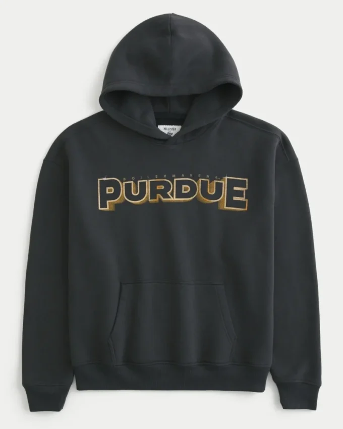Boxy Purdue University Graphic Hoodie Boxy Purdue University Graphic Hoodie