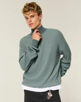 Boxy Quarter-Zip Sweater