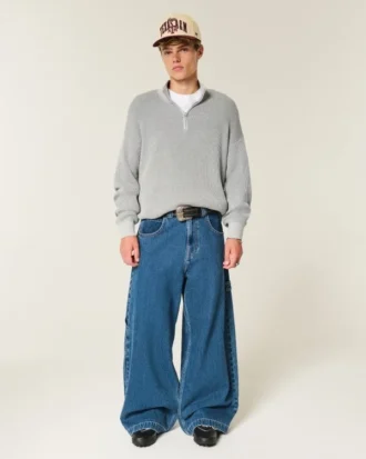 Boxy Quarter-Zip Sweater