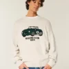 Boxy Racing Graphic Crew Sweater