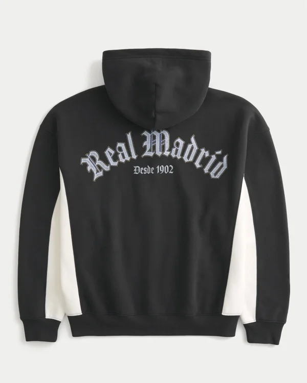 Boxy Real Madrid CF Graphic Zip-Up Hoodie Boxy Real Madrid CF Graphic Zip-Up Hoodie