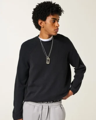 Boxy Roll-Neck Crew Sweater