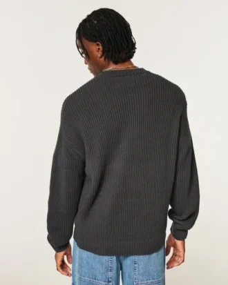 Boxy Rose Graphic Crew Sweater