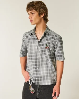 Boxy Short-Sleeve Cherry Graphic Shirt