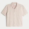 Boxy Short-Sleeve Crochet-Style Shirt