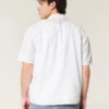 Boxy Short-Sleeve Linen-Blend Shirt