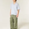 Boxy Short-Sleeve Linen-Blend Shirt